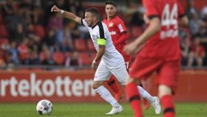 <p>Die AS Eupen (hier Danijel Milicevic) traf am Samstag auf Bayer Leverkusen.</p>
