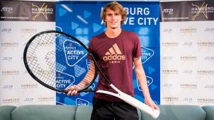 <p>Alexander Zverev während eines Pressegesprächs am Donnerstag.</p>