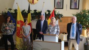 <p>Bürgermeisterin Claudia Niessen schlug nachdenkliche Töne an. Das Te Deum fand in der Nikolauskirche statt.</p>