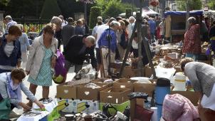 <p>malm Beim Trödelmarkt wurde gestörbert und gesucht (©Foto NC-Media)</p>