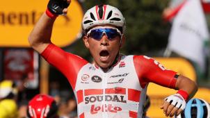 <p>Caleb Ewan durfte zum zweiten Ma bei dieser Tour über einen Etappensieg jubeln.</p>
