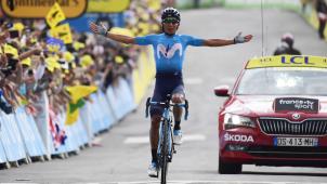 <p>Nairo Quintana feierte einen beeindruckenden Sieg bei der ersten Alpen-Etappe.</p>