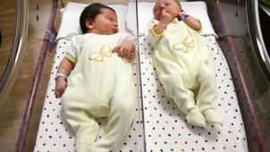 <p>Die Neugeborenen Vincent Martin (l) und Emil Theodor liegen im Krankenhaus nebeneinander. Vincent ist am Mittwoch im Mönchengladbacher Elisabeth-Krankenhaus zur Welt gekommen. Der Junge ist 65 Zentimeter groß und 4.720 Gramm schwer.</p>