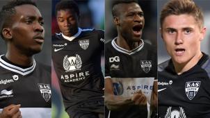 <p>Onyekuru, Wague, Sylla und Castro Montes (v.l.)</p>