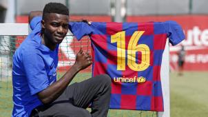 <p>Gehört ab sofort zum Profiteam des FC Barcelona: Moussa Wagué.</p>