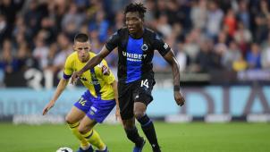 <p>David Okereke (r.) erzielte zwei Tore für Brügge.</p>