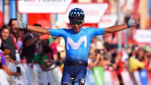 <p>Nairo Quintana gewann die zweite Etappe der 74. Vuelta.</p>