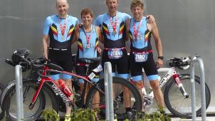 <p>Patrick Godesar, Aline Brüll, Michael Kirch und Freddy Brüll (von links) nahmen an der WM in Lausanne teil.</p>