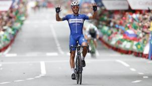 <p>Philippe Gilbert spielte in der Endphase der Etappe seine gesamte Routine aus.</p>