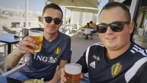 <p>Ließen es sich am Strand von Rimini gut gehen: Marco Naranjo (rechts) und Kevin Bindels (links).</p>