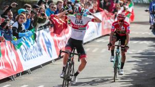 <p>Tadej Pogacar (links) und Primoz Roglic</p>