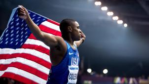 <p>Christian Coleman freut sich nach dem Hallen-WM-Finale über Gold. Wird er der neue Superstar der Leichtathletik?</p>
