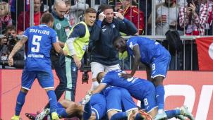 <p>Hoffenburg jubelt (Bild) und Bayern kassiert die erste Heimniederlage seit knapp einem Jahr.</p>