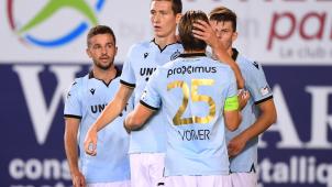 <p>Vanaken (Mitte) brachte Brügge in Führung.</p>