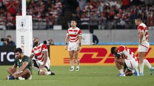 <p>Enttäuschte Gesichter beim japanischen Team.</p>