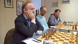 <p>Daniel Hausrath, Erik Van Den Doel und Daniel Fridman (von links) traten an den Wirtzfelder Spitzenbrettern an.</p>