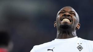 <p>Gladbachs Marcus Thuram freut sich über den 4:2-Erfolg gegen Frankfurt.</p>