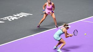 <p>Elise Mertens (rechts) und Aryna Sabalenka sind ausgeschieden.</p>