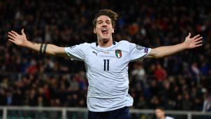 <p>Der Italiener Nicolò Zaniolo bejubelt das 2:0. Italien gewann mit 9:1.</p>