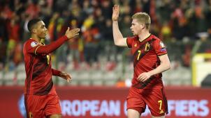 <p>Zeigte gegen Zypern eine tadellose Leistung: Kevin De Bruyne (links) – hier zu sehen mit Teamkollege Youri Tielemans.</p>