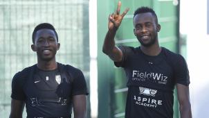 <p>Lazare Amani (l.) und Silas Gnaka sind beim Africa-Cup Stammspieler ihrer Mannschaft.</p>