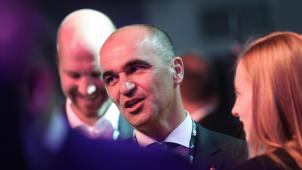 <p>Nationaltrainer Roberto Martinez war zur Auslosung der Gruppenphase nach Bukarest gereist.</p>