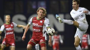 <p>Jon Bautista (r.) und die AS Eupen haben nach wie vor Ladehemmungen im Angriff.</p>