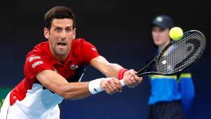 <p>Novak Djokovic während der Partie gegen Denis Shapovalov</p>