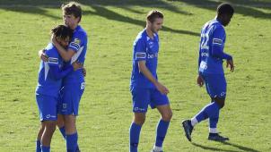 <p>Die Genker bejubeln ihren Ausgleichstreffer gegen Köln.</p>