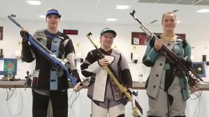 <p>Die Medaillenträgerinnen im Luftgewehrschießen: Isabell Ruschel (Silber), Melissa Gehlen (Gold), Muriel Kemper (Bronze) (v.l.)</p>