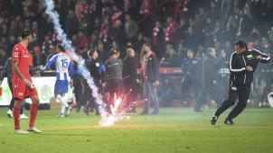 <p>Während des Berlin-Derbys kam es zu Zwischenfällen.</p>