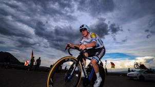 <p>Remco Evenepoel gewann das Zeitfahren</p>