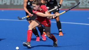 <p>Die Belgierin Alexia 't Serstevens am Ball.</p>