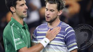 <p>Dominic Thiem (rechts) fordere Novak Djokovic alles ab.</p>