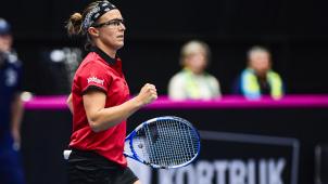 <p>Kirsten Flipkens behielt die Nerven und sorgte für einen Sieg der belgischen Tennis-Damen.</p>