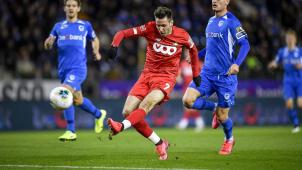 <p>Mit diesem Schuss erzielte Duje Cop (Mitte) wenige Minuten vor dem Seitenwechsel das 2:0.</p>