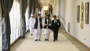 <p>Afghanistans Taliban-Delegation trifft zur Unterzeichnung des Abkommens zwischen Taliban und den USA ein.</p>