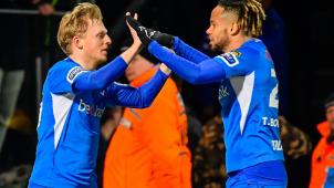 <p>Mats Daehli (links) und Thoe Bongonda trafen für Genk in Ostende.</p>