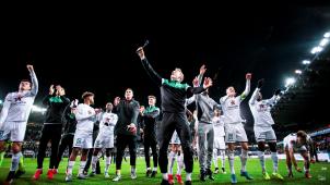 <p>Die Spieler von Cercle Brügge durften trotz einer Derbyniederlage am Samstagabend feiern.</p>
