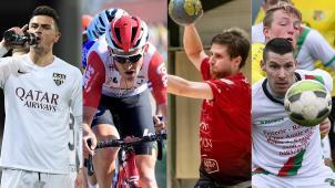 <p>Die AS Eupen (l., Smail Prevljak) spielt am Wochenende ohne Zuschauer. Der Radsport, der Handball oder der Amateurfußball liegen komplett auf Eis.</p>