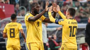 <p>Müssen bis Sommer 2021 auf die EM warten: Romelu Lukaku und Eden Hazard.</p>