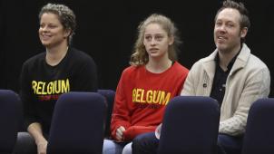 <p>Kim Clijsters mit Tochter Jada und Ehemann Brian Lynch</p>