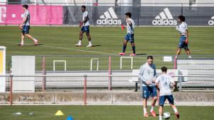 <p>Nur in Kleingruppen und unter strengen Auflagen können die Bundesligisten (hier die Bayern) derzeit trainieren.</p>