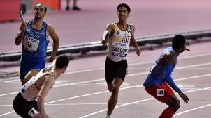 <p>Jonathan Sacoor (Mitte) und die belgische Staffel fahren nicht nach Paris.</p>