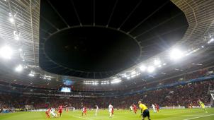 <p>Diese Aufnahme zeigt eine Innenansicht der BayArena in Leverkusen.</p>