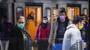 <p>Maskenpflicht auch in der Brüsseler Metro.</p>
