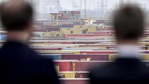 <p>Ein Blick auf den Antwerpener Hafen</p>