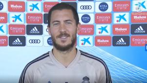 <p>Real Madrid veröffentlichte am Montag ein Gespräch mit Eden Hazard.</p>