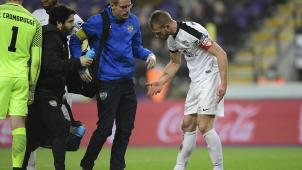 <p>Bertrand Vanden Bulck (Mitte) gehörte dem medizinischen Betreuer der AS Eupen seit 2012 an.</p>