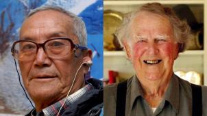 <p>Im Mai 1953 bewältigten Edmund Hillary (rechts) und der Sherpa Tenzing Norgay (links) als erste Menschen den Mount Everest.</p>